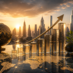 Emerging market city skyline showing rapid urban development and infrastructure growth